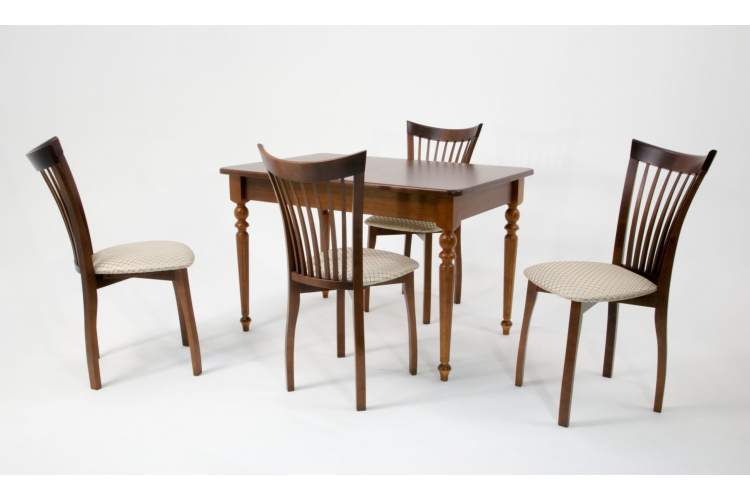 Обеденная группа Вивальди 120 со стульями Миранда орех/ ромб бежевый-2