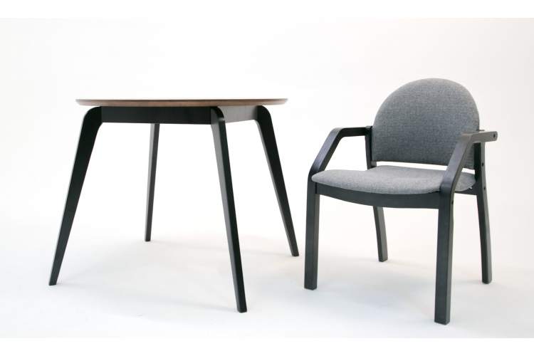 Стол Arki К 90 чёрный/орех-6