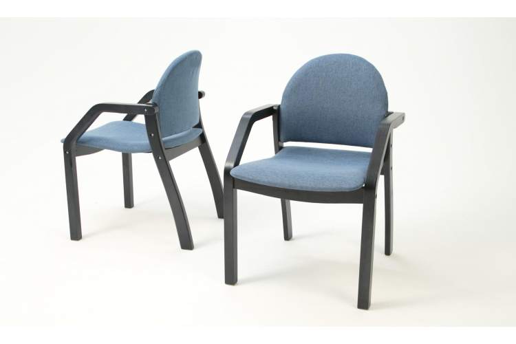 Стул-кресло Джуно 2.0 чёрный/синий-1