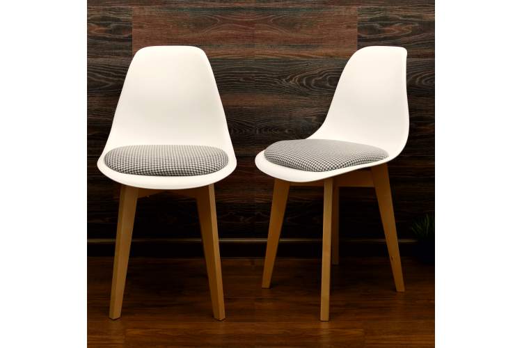 Стул Сашш натур /белый, серая гусиная лапка-8