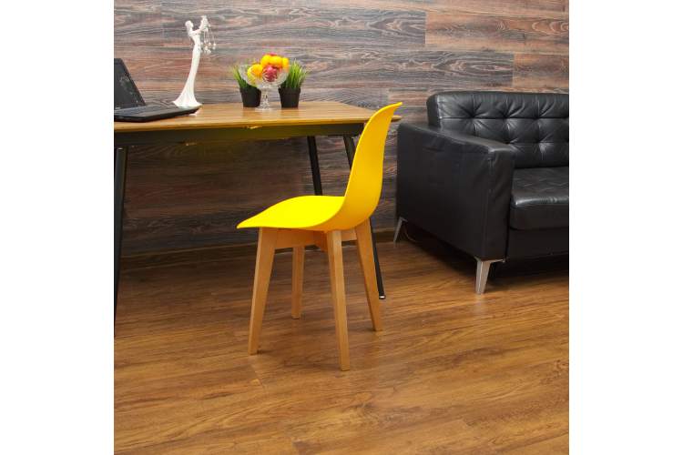 Стол Монте К 100 натур со стульями Сашш натур жёлтый-7