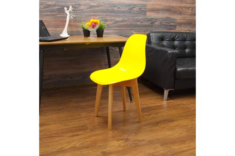 Стол Монте К 100 натур со стульями Сашш натур жёлтый-6