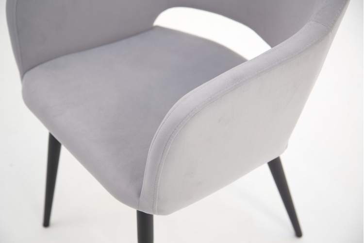 Стол Монте К 90 орех с креслами Пичч велюр серый-4