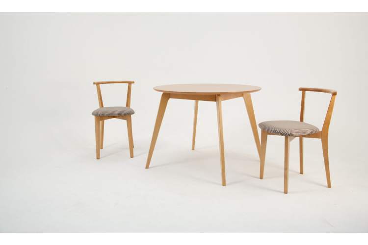 Стол Arki К 100 натур со стульями Франк ПМ натур/гусиная лапка-2