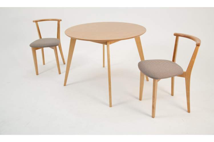 Стол Arki К 100 натур со стульями Франк ПМ натур/гусиная лапка
