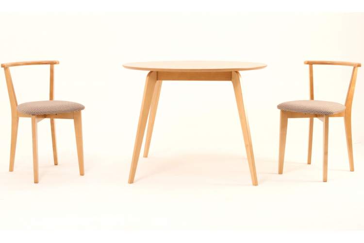 Стол Arki К 100 натур со стульями Франк ПМ натур/гусиная лапка-1