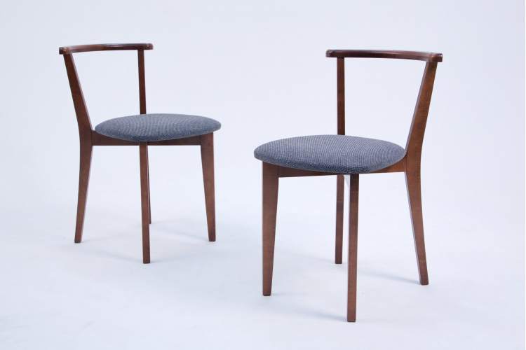 Стол Pawook К 90 орех со стульями Франк ПМ орех/графит рогожка-9