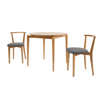 Стол Pawook К 90 натур со стульями Франк ПМ натур/графит рогожка