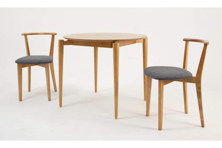 Стол Pawook К 90 натур со стульями Франк ПМ натур/графит рогожка-2