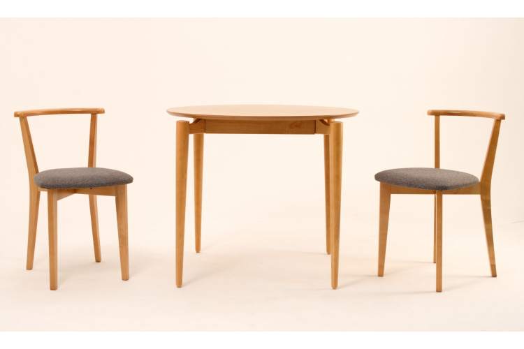 Стол Pawook К 90 натур со стульями Франк ПМ натур/графит рогожка-1