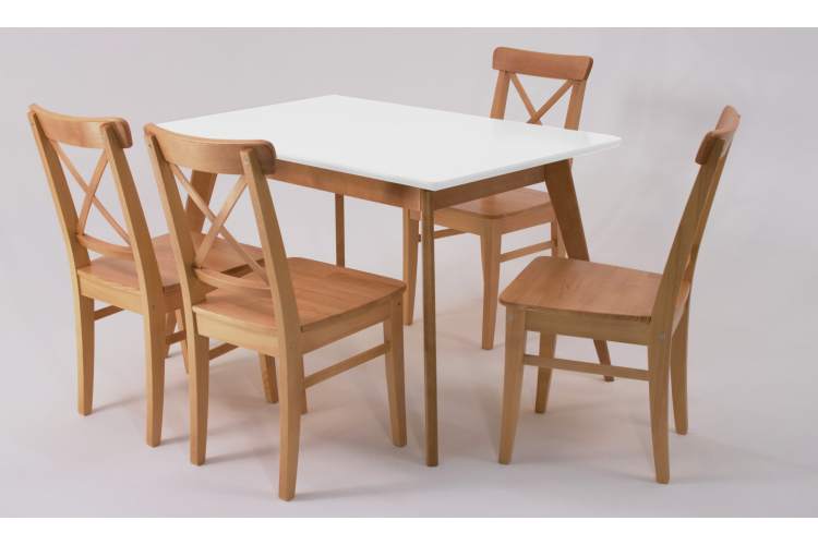 Стол Сканди 120, Натур/ Белый-7