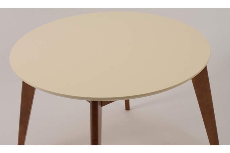 Стол Сканди К 90 орех/слоновая кость со стульями Ингольф слоновая кость-4