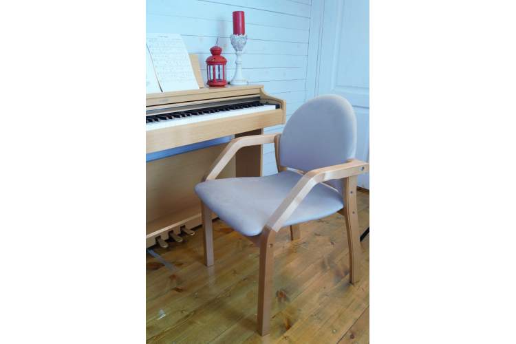 Стул-кресло Джуно 2.0, Натуральное дерево/ Бежевый-9