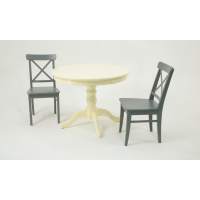 Обеденная группа Брамос К 100 слоновая кость со стульями Ингольф серый