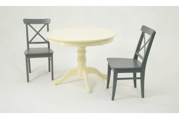 Обеденная группа Брамос К 100 слоновая кость со стульями Ингольф серый