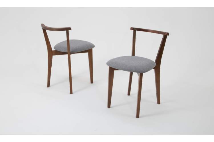 Стол Сканди К 100 орех/слоновая кость со стульями Франк орех рогожка серый-5