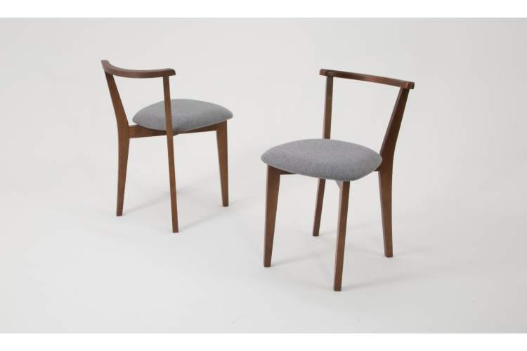 Стол Сканди М 100 орех со стульями Франк орех рогожка серый-5