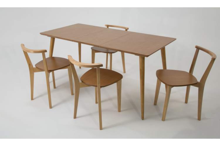 Стол Монте 120 натур со стульями Франк натур-2