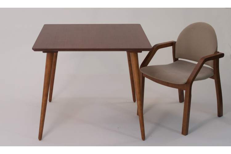 Стол Монте М 100 орех со стульями Джуно орех велюр бежевый-2