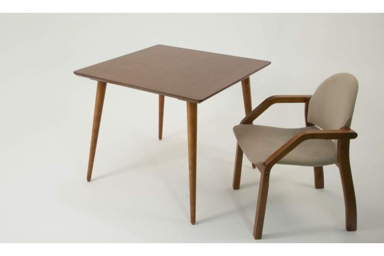 Стол Монте М 100 орех со стульями Джуно орех велюр бежевый-1