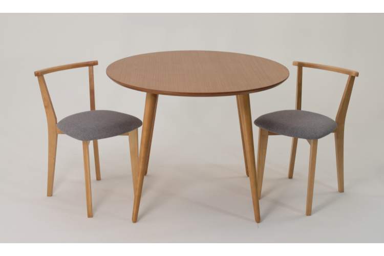 Стол Монте К 100 натур со стульями Франк натур рогожка серый-1