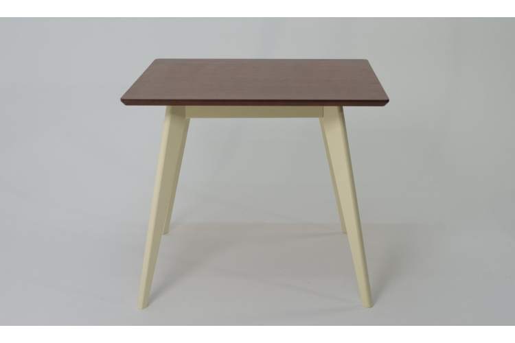 Стол обеденный Сканди М90, слоновая кость/орех-2