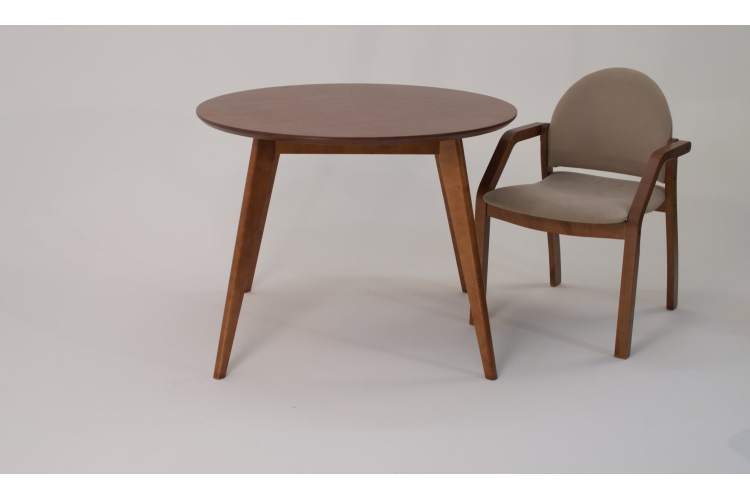 Стол Сканди К 100 орех со стульями Джуно орех велюр бежевый-2