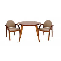 Стол Сканди К 100 орех со стульями Джуно орех велюр бежевый