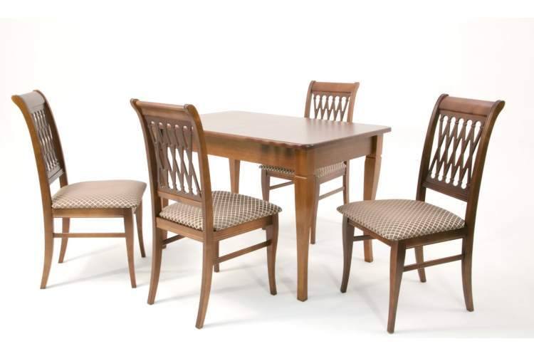 Обеденная группа Моцарт 120 со стульями Рич/ ромб коричневый, Орех