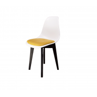 Стул Сашш чёрный /белый, горчичный