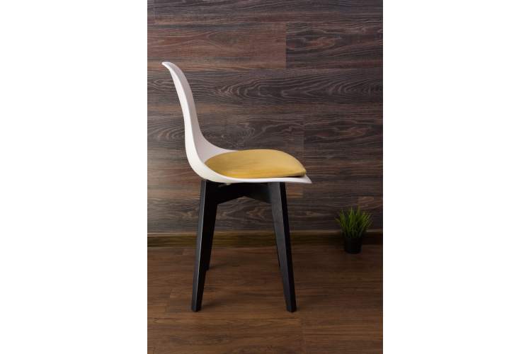 Стул Сашш чёрный /белый, горчичный-2