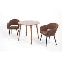 Стол Монте К 100 орех с креслами Пичч велюр коричневый