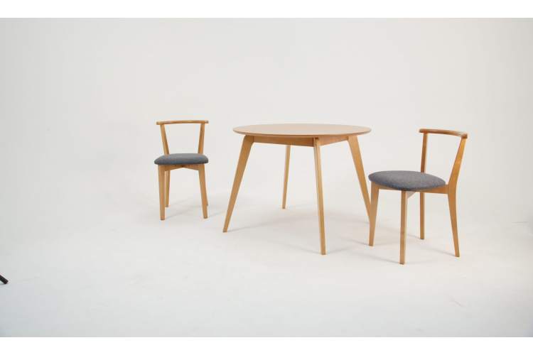 Стол Arki К 100 натур со стульями Франк ПМ натур/графит рогожка-2