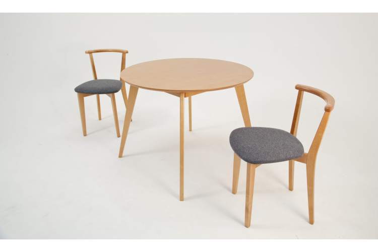 Стол Arki К 100 натур со стульями Франк ПМ натур/графит рогожка