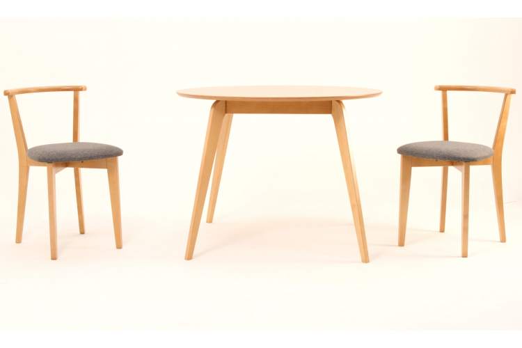 Стол Arki К 100 натур со стульями Франк ПМ натур/графит рогожка-1