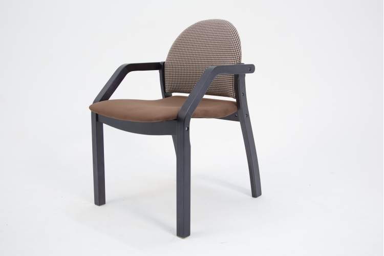 Стул-кресло Джуно 2.0 чёрное дерево/коричневый-гусиная лапка-2