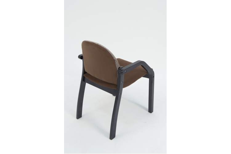 Стул-кресло Джуно 2.0 чёрное дерево/коричневый-гусиная лапка-4