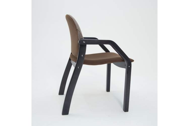 Стул-кресло Джуно 2.0 чёрное дерево/коричневый-гусиная лапка-7