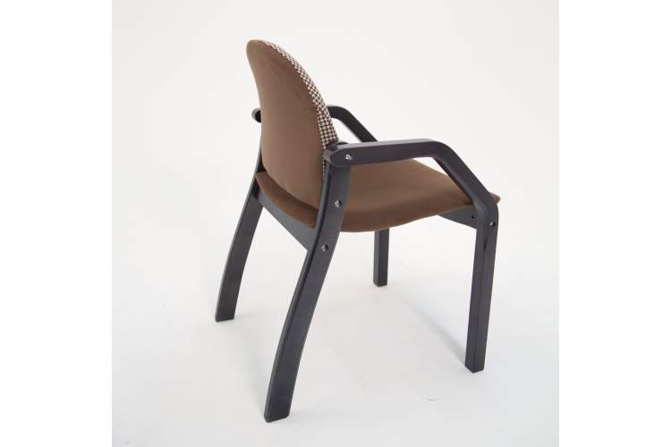 Стул-кресло Джуно 2.0 чёрное дерево/коричневый-гусиная лапка-10