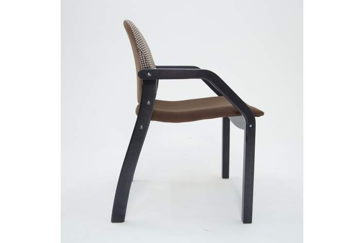 Стул-кресло Джуно 2.0 чёрное дерево/коричневый-гусиная лапка-3