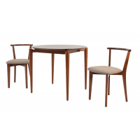 Стол Pawook К 90 орех со стульями Франк ПМ орех/бежевая рогожка