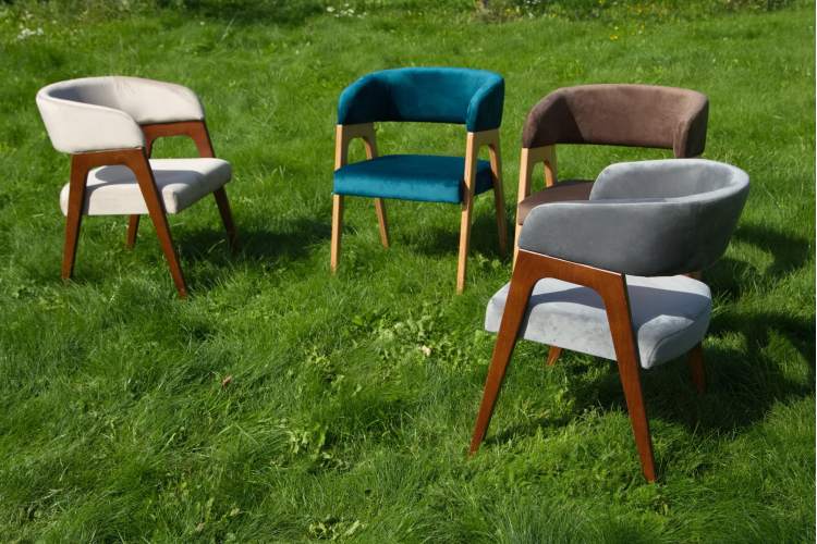 Стул-кресло Бакки орех/ бежевый-1