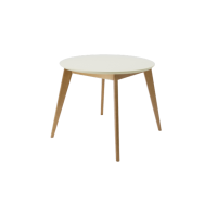 Стол Сканди К 90, Натуральное дерево/Слоновая кость