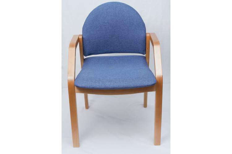 Стул-кресло Джуно 2.0, Натуральное дерево/ Синий-1