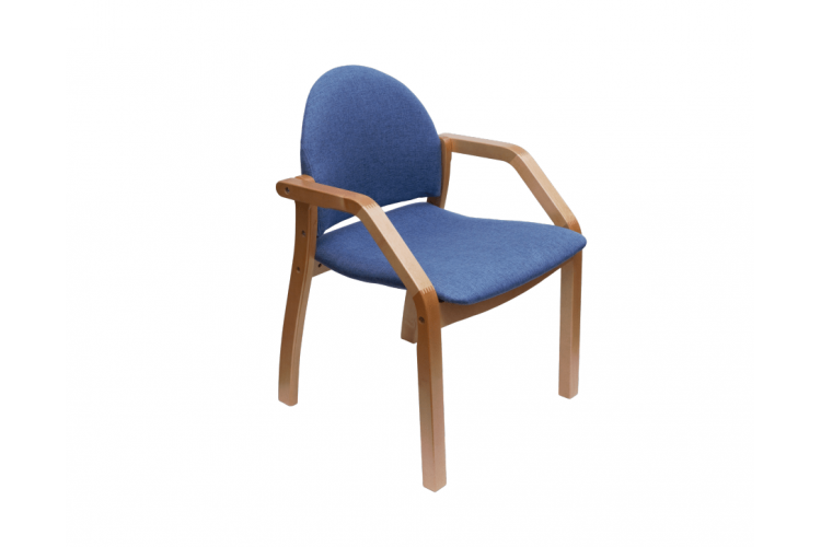 Стул-кресло Джуно 2.0, Натуральное дерево/ Синий