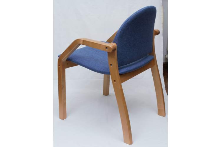 Стул-кресло Джуно 2.0, Натуральное дерево/ Синий-4