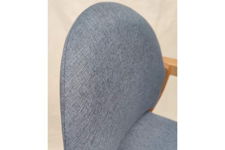 Стул-кресло Джуно 2.0, Натуральное дерево/ Синий-7