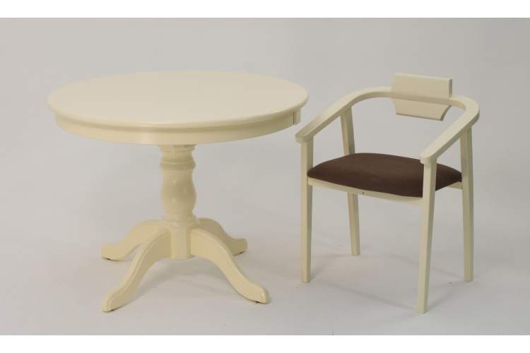 Стул-кресло Челси ПМ слоновая кость коричневый-8