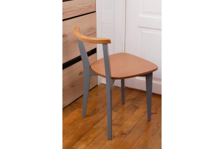 Стул Франк Ж, Натуральное дерево/Серый-5