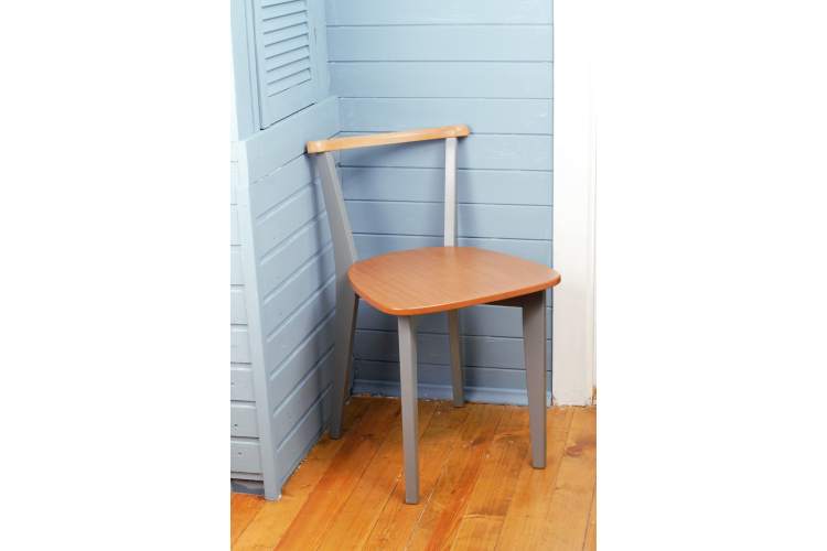 Стул Франк Ж, Натуральное дерево/Серый-7